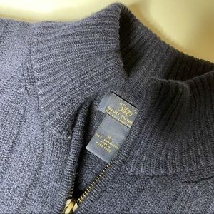 Brooks Brothers Mens Wool Zip Up Sweater